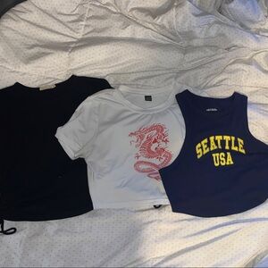 Set of 3 Crop Top T-shirts